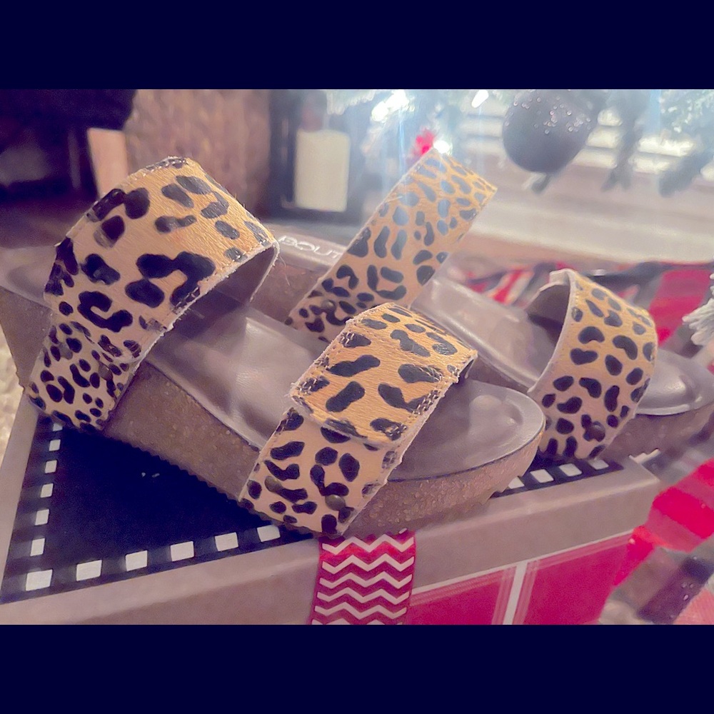 Corky Leopard Wedge Sandals
